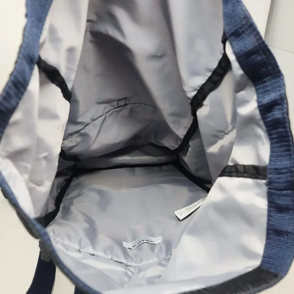 Adidas Backpack Mens Blue Reprocess Fabric Roll Top Padded Casual Bag Sports